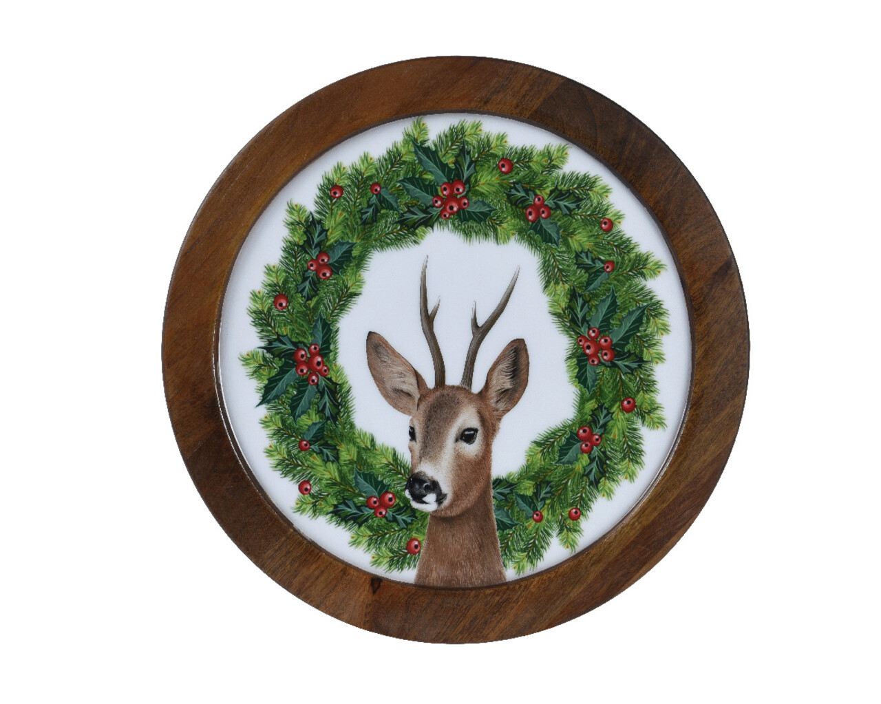 Platou decorativ Deer, Decoris, 23x1.5 cm, lemn de mango - imagine 3